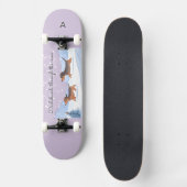 Teckels door de sneeuw monogrammed kerst persoonlijk skateboard (Voorkant)