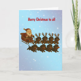 Teckels en Santa Christmas Wenskaart Kaart