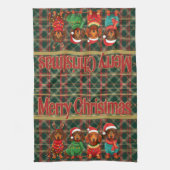 Teckels in Antlers & Santa Hats: Kerstmis Theedoek (Verticaal)