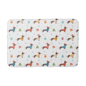 Teckels in Christmas Sweaters Patroon Badmat (Voorkant)