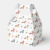 Teckels in Christmas Sweaters Patroon Bedankdoosjes (Achterkant)