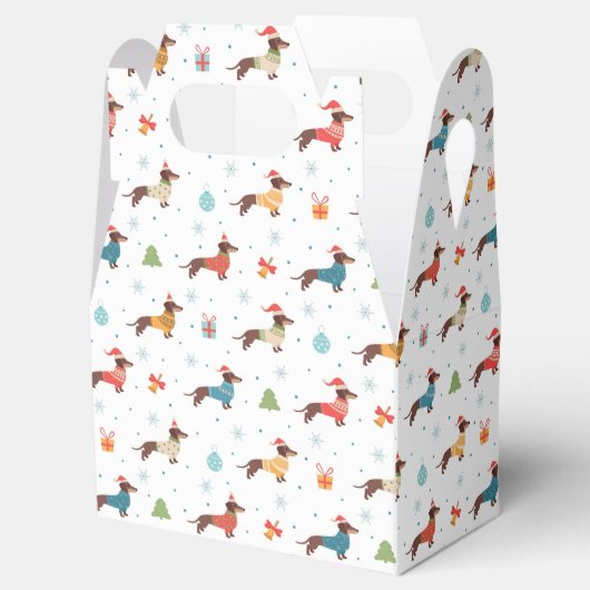 Teckels in Christmas Sweaters Patroon Bedankdoosjes (Geopend)