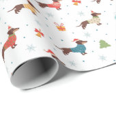 Teckels in Christmas Sweaters Patroon Cadeaupapier (Rol Hoek)