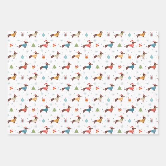 Teckels in Christmas Sweaters Patroon Inpakpapier Vel (Voorkant 2)
