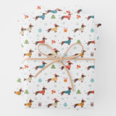 Teckels in Christmas Sweaters Patroon Inpakpapier Vel (In situ)