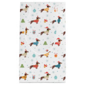 Teckels in Christmas Sweaters Patroon Klein Cadeauzakje (Voorkant)