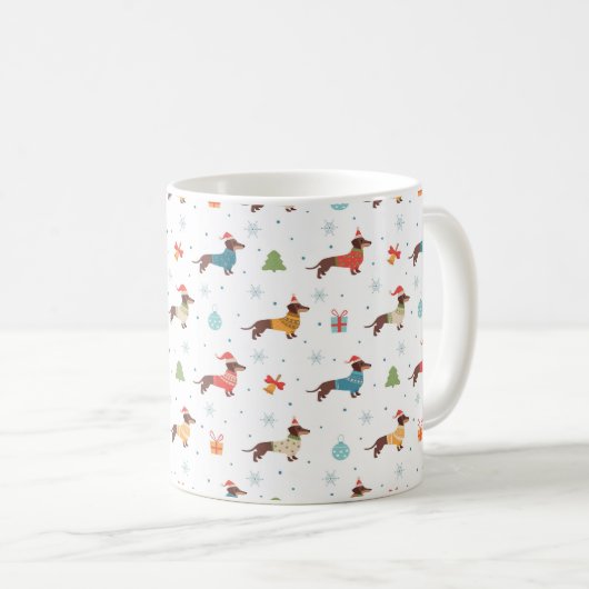 Teckels in Christmas Sweaters Patroon Koffiemok (Voorkant rechts)