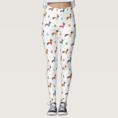 Teckels in Christmas Sweaters Patroon Leggings (Voorkant)