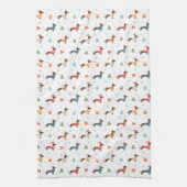 Teckels in Christmas Sweaters Patroon Theedoek (Verticaal)