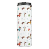 Teckels in Christmas Sweaters Patroon Thermosbeker (Achterkant)