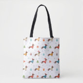 Teckels in Christmas Sweaters Patroon Tote Bag (Voorkant)