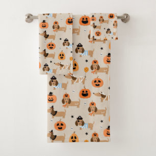 Teckels in Halloween kostuums patroon Bad Handdoek