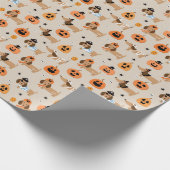 Teckels in Halloween kostuums patroon Cadeaupapier (Hoek)