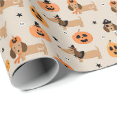 Teckels in Halloween kostuums patroon Cadeaupapier (Rol Hoek)