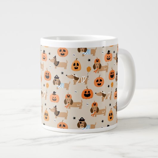 Teckels in Halloween kostuums patroon Grote Koffiekop (Voorkant rechts)