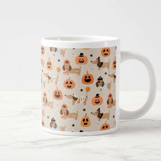 Teckels in Halloween kostuums patroon Grote Koffiekop (Rechts)