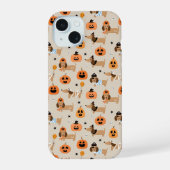 Teckels in Halloween kostuums patroon iPhone 15 Case (Achterkant)