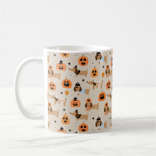 Teckels in Halloween kostuums patroon Koffiemok