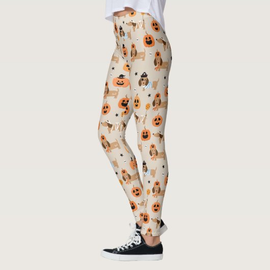 Teckels in Halloween kostuums patroon Leggings (Links)