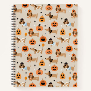 Teckels in Halloween kostuums patroon Notitieboek
