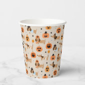 Teckels in Halloween kostuums patroon Papieren Bekers (Achterkant)
