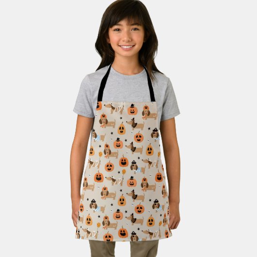 Teckels in Halloween kostuums patroon Schort (Insitu)