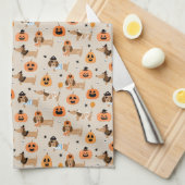 Teckels in Halloween kostuums patroon Theedoek (Quarter Fold)