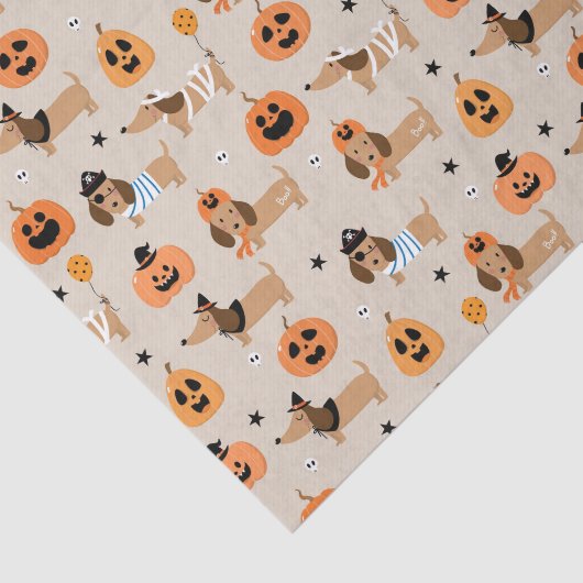 Teckels in Halloween kostuums patroon Tissuepapier (Detail)