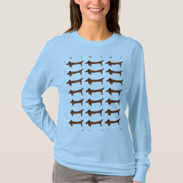 Teckels in lijnen t-shirt