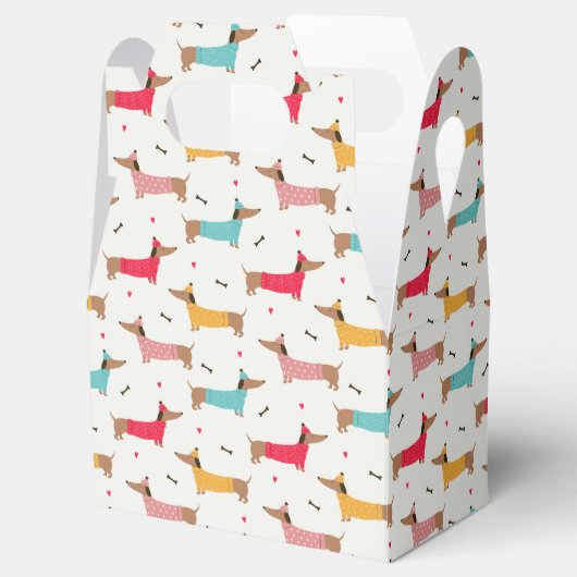 Teckels in Truien Vakantiepatroon Bedankdoosjes (Geopend)