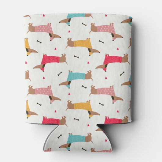 Teckels in Truien Vakantiepatroon Blikjeskoeler (Achterkant)