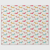 Teckels in Truien Vakantiepatroon Cadeaupapier (Vlak)