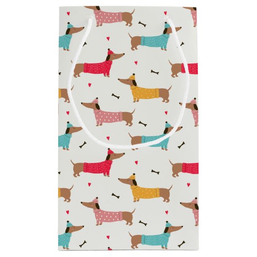 Teckels in Truien Vakantiepatroon Klein Cadeauzakje (Achterkant)