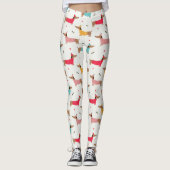 Teckels in Truien Vakantiepatroon Leggings (Voorkant)
