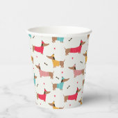 Teckels in Truien Vakantiepatroon Papieren Bekers (Rechts)