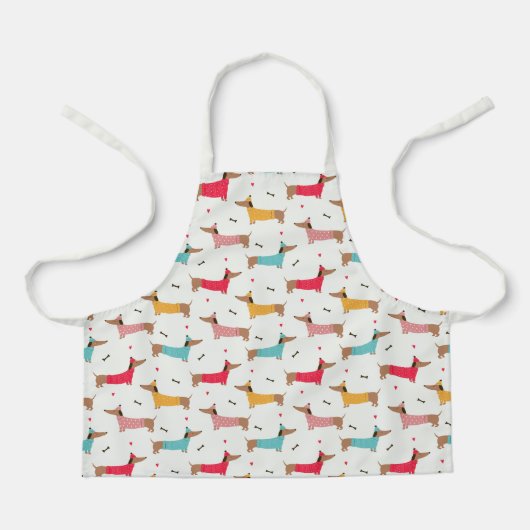 Teckels in Truien Vakantiepatroon Schort (Voorkant)