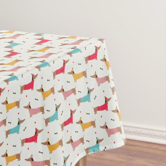 Teckels in Truien Vakantiepatroon Tafelkleed (Voorbeeld)