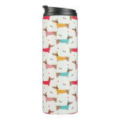 Teckels in Truien Vakantiepatroon Thermosbeker (Geroteerd rechts)