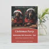 Teckels kerstfeest kaart (Staand voorkant)