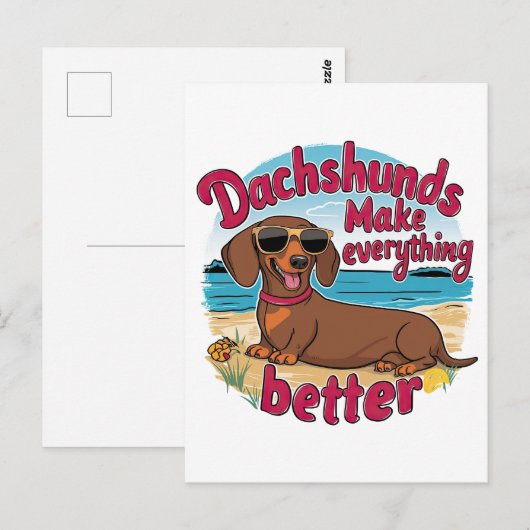 Teckels maken alles beter briefkaart (Voorkant / Achterkant)