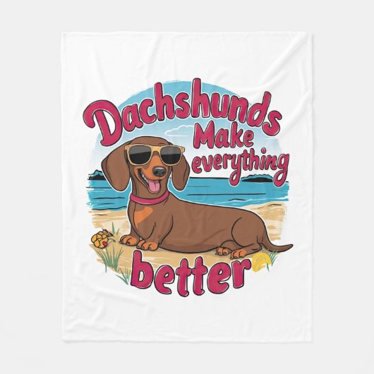 Teckels maken alles beter fleece deken (Voorkant)