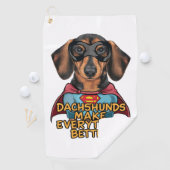 Teckels maken alles beter golfhanddoek (Insitu)