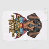 Teckels maken alles beter golfhanddoek (Horizontaal)