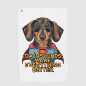 Teckels maken alles beter golfhanddoek (Voorkant)