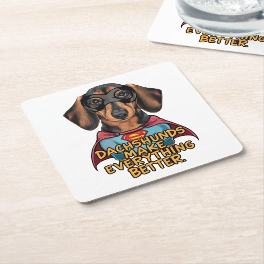 Teckels maken alles beter kartonnen onderzetters (Schuin)