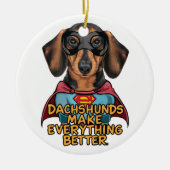 Teckels maken alles beter keramisch ornament (Voorkant)