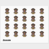 Teckels maken alles beter ronde sticker (Vel)