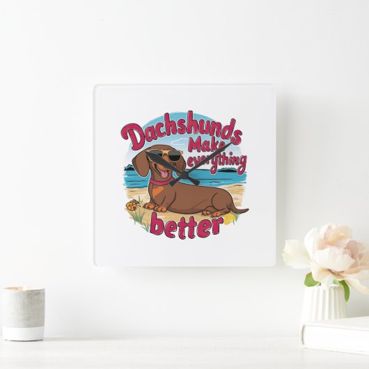 Teckels maken alles beter vierkante klok (Huis)