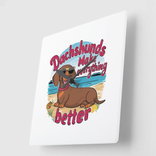 Teckels maken alles beter vierkante klok (Hoek)