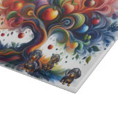 Teckels onder de fruitboom snijplank (Hoek)